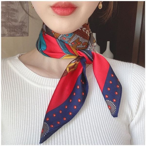 ethnic totem square scarf female silk scarf wind hair belt retro french decorative printing silk professional lady, Blue;gray
ethnic totem square scarf female silk scarf wind hair belt retro french decorative printing silk professional lady, Blue;gray