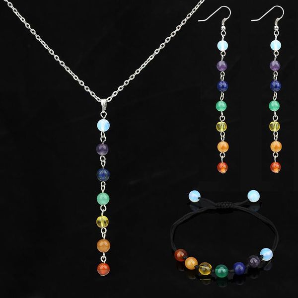 earrings & necklace silver color jewelry sets women bridal 7 chakra natural stone beads bracelet wedding party bijoux femme
earrings & necklace silver color jewelry sets women bridal 7 chakra natural stone beads bracelet wedding party bijoux femme