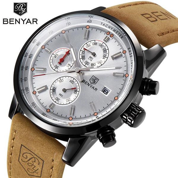 wristwatches benyar fashion chronograph sport mens watches quartz watch reloj hombre saat clock male hour relogio masculino, Slivery;brown
wristwatches benyar fashion chronograph sport mens watches quartz watch reloj hombre saat clock male hour relogio masculino, Slivery;brown