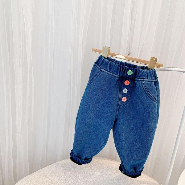 jeans winter warm children kids thick fleece solid colorful button denim pants girls full length casual straight trousers, Blue
jeans winter warm children kids thick fleece solid colorful button denim pants girls full length casual straight trousers, Blue