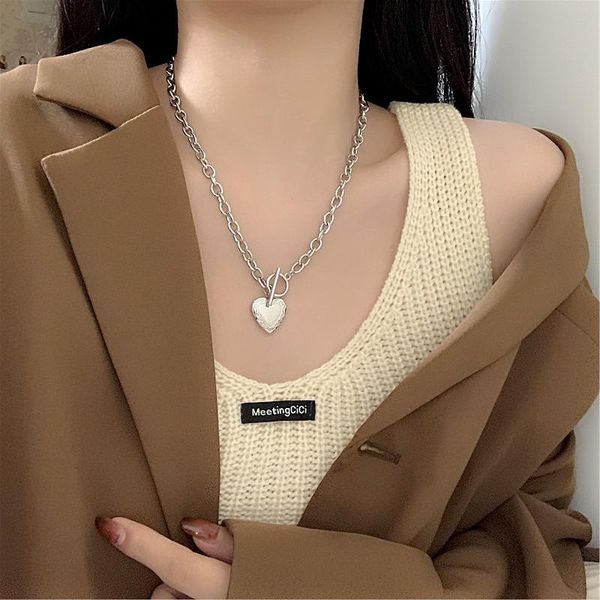 pendant necklaces temperament silver color metal heart for women linked chain geometric chokers necklace minimalist jewelry
pendant necklaces temperament silver color metal heart for women linked chain geometric chokers necklace minimalist jewelry