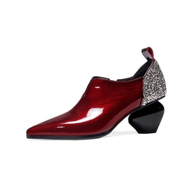 dress shoes glitter pointed toe women high heels patent leather genuine office quality, Black
dress shoes glitter pointed toe women high heels patent leather genuine office quality, Black
