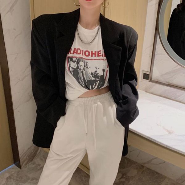 women's suits & blazers alien kitty black high street pure color women fashion loose 2021 stylish arrival autumn chic elegant ol coats, White;black
women's suits & blazers alien kitty black high street pure color women fashion loose 2021 stylish arrival autumn chic elegant ol coats, White;black