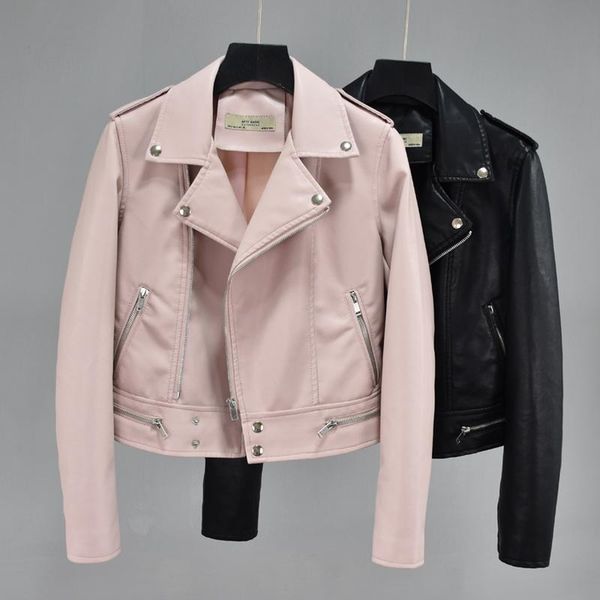 women's leather & faux women pink jacket 2021 spring autumn zipper short coat ladies turn down collar biker moto, Black
women's leather & faux women pink jacket 2021 spring autumn zipper short coat ladies turn down collar biker moto, Black