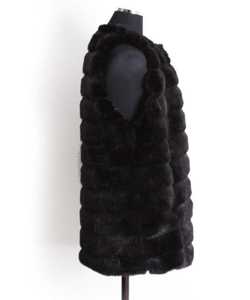 women's fur & faux coat sleeveless waistcoat autumn and winter thick fluffy outerwear fashion ladies long round neckline warm clothes, Black
women's fur & faux coat sleeveless waistcoat autumn and winter thick fluffy outerwear fashion ladies long round neckline warm clothes, Black