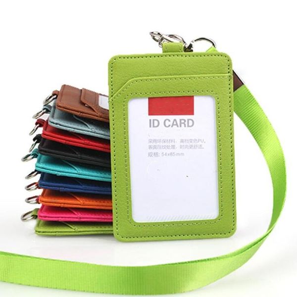 card holders pure color small fresh leather id badge with lanyard work permit bus holder business office, Brown;gray
card holders pure color small fresh leather id badge with lanyard work permit bus holder business office, Brown;gray