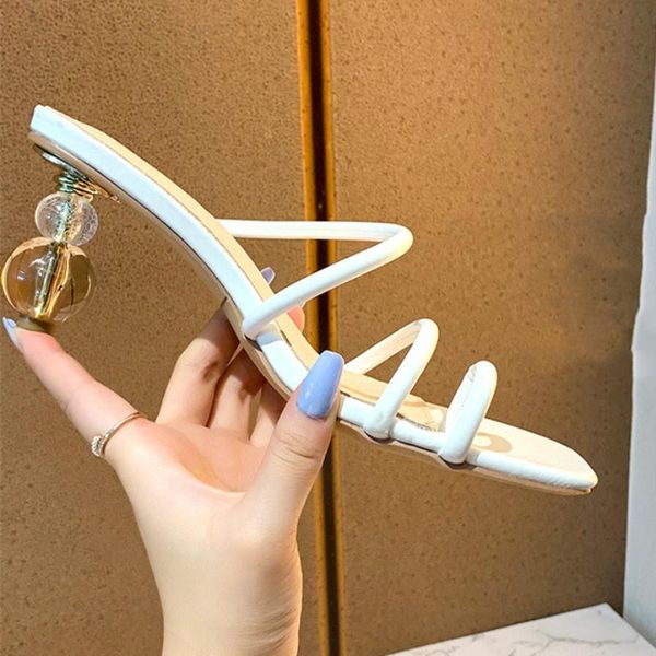 dress shoes 2021 summer square toe ladies transparent crystal round ball heel slippers women luxury sandals, Black
dress shoes 2021 summer square toe ladies transparent crystal round ball heel slippers women luxury sandals, Black