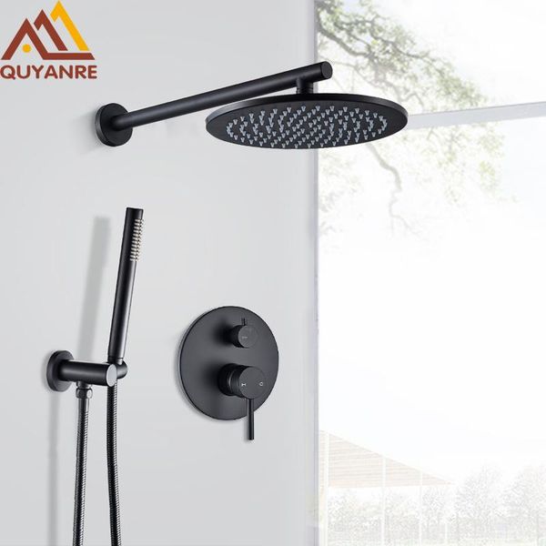 matte black round shower faucet set wall mounted rainfall shower faucet solid brass system kit 2-way mixer bath
matte black round shower faucet set wall mounted rainfall shower faucet solid brass system kit 2-way mixer bath
