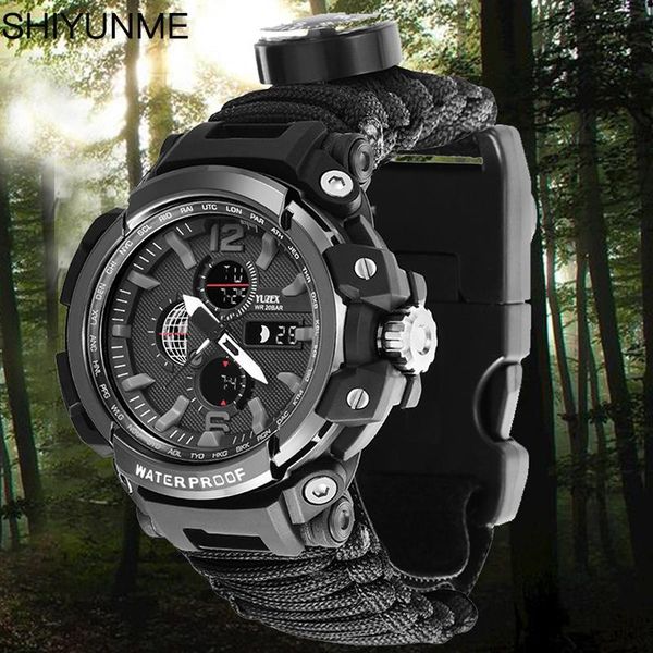 wristwatches shiyunme men sports watch outdoor survival led distress light waterproof luminous thermometer orologio da uomo, Slivery;brown
wristwatches shiyunme men sports watch outdoor survival led distress light waterproof luminous thermometer orologio da uomo, Slivery;brown