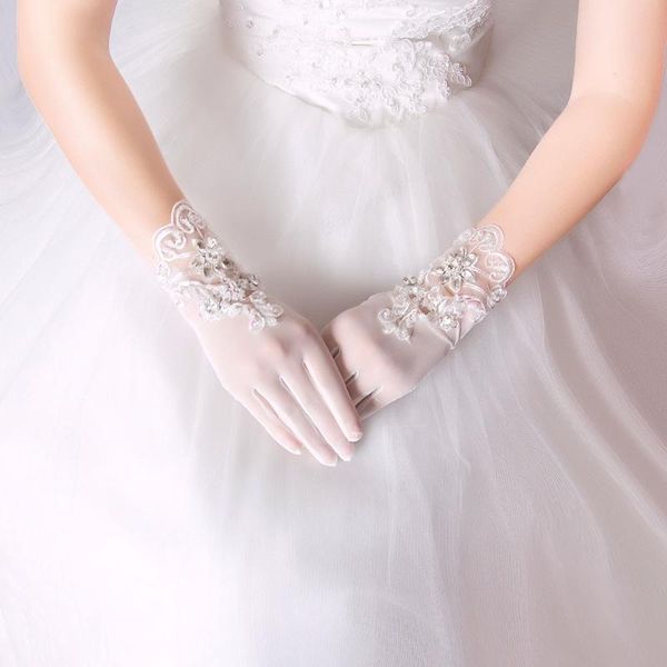 bridal gloves 2021 crystal short wrist length wedding women finger accessories, White
bridal gloves 2021 crystal short wrist length wedding women finger accessories, White