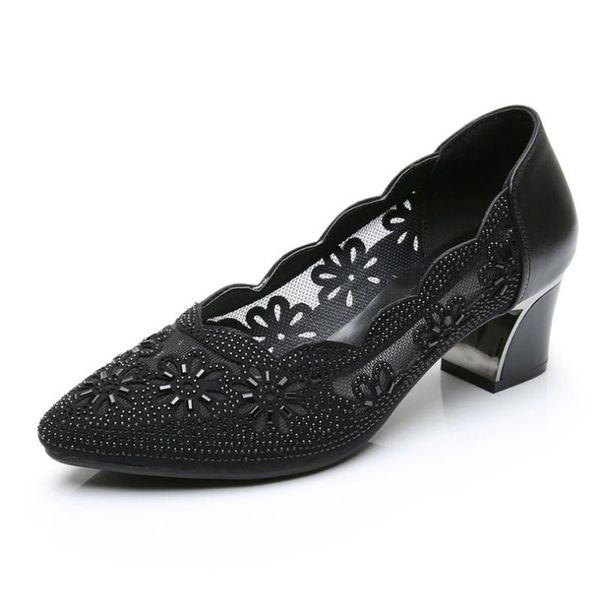 genuine leather pumps 2021 summer fashion hollow out crystal women shoes med heels square heel mesh ladies office heels women, Black
genuine leather pumps 2021 summer fashion hollow out crystal women shoes med heels square heel mesh ladies office heels women, Black