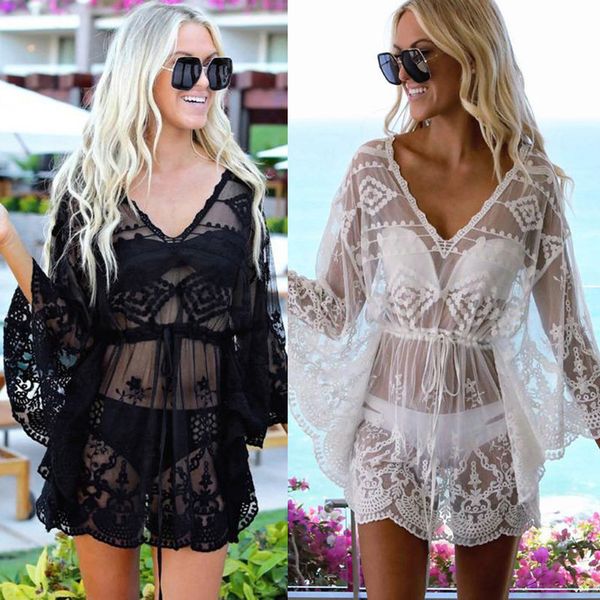 beach cover up lace mesh boarding coverup vestido batsuit drags batmode white ee women beachwear, White;black
beach cover up lace mesh boarding coverup vestido batsuit drags batmode white ee women beachwear, White;black