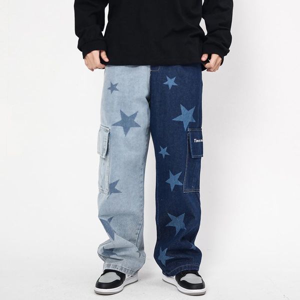 men's jeans eukaaru hip hop patchwork baggy fashion personalized printed wide leg casual pants oversized denim for men, Blue
men's jeans eukaaru hip hop patchwork baggy fashion personalized printed wide leg casual pants oversized denim for men, Blue