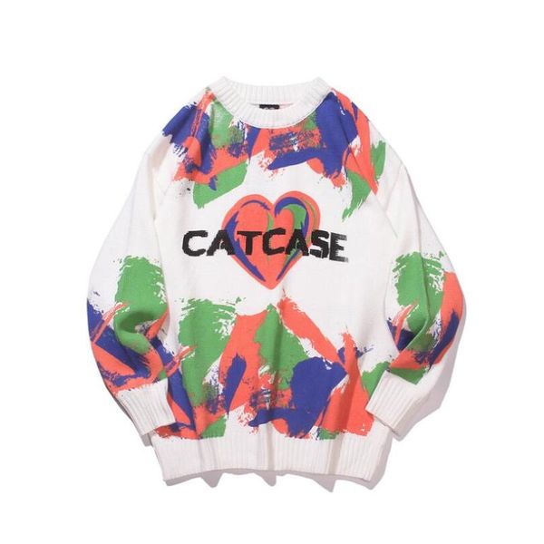 men's sweaters 2021 autumn winter high street sweater mens fashion long sleeve o collar printed knit pullover man loose warm w211, White;black
men's sweaters 2021 autumn winter high street sweater mens fashion long sleeve o collar printed knit pullover man loose warm w211, White;black