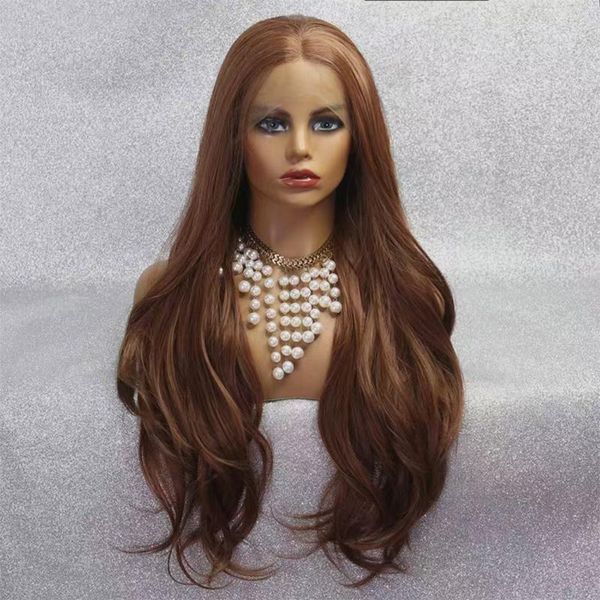 synthetic wigs 26inch 180%density brown long natural wave lace front for black women heat resistant fiber hair daily wear
synthetic wigs 26inch 180%density brown long natural wave lace front for black women heat resistant fiber hair daily wear