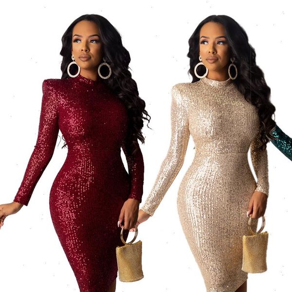 2021 spring winter dress women sequined full sleeve bodycon o neck night club party street bandage midi pencil dresses gl67, Black;gray
2021 spring winter dress women sequined full sleeve bodycon o neck night club party street bandage midi pencil dresses gl67, Black;gray