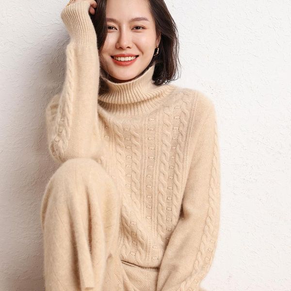 women's knits & tees cashmere sweater versatile high neck knitted loose inner lap wear korean wool bottomed, White
women's knits & tees cashmere sweater versatile high neck knitted loose inner lap wear korean wool bottomed, White