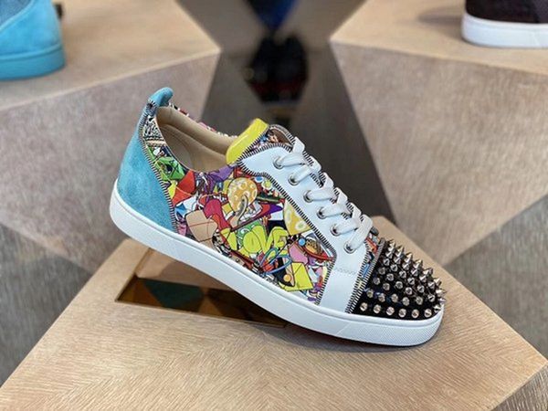 paris designs casual shoes junior men's skate soles flats women,men graffiti glitter red bottom low sneaker, maze print leather, Black
paris designs casual shoes junior men's skate soles flats women,men graffiti glitter red bottom low sneaker, maze print leather, Black