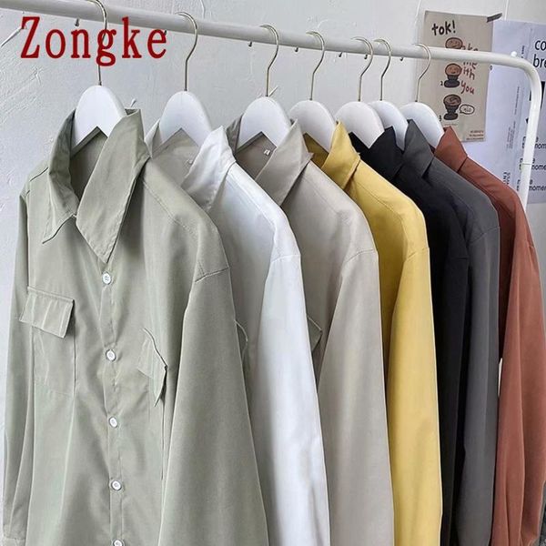 zongke solid shirts for men clothing blouse men shirt long sleeve harajuku mens shirt fashion vintage clothes 2xl 2021 spring, White;black
zongke solid shirts for men clothing blouse men shirt long sleeve harajuku mens shirt fashion vintage clothes 2xl 2021 spring, White;black