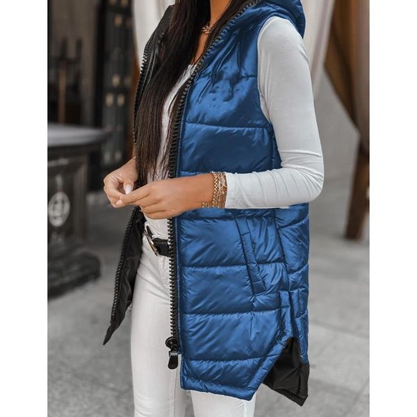 wepbel glossy long vest jackets casual zipper pure color women vests split slim-fitting cotton-padded jacket ladies outwear, Black;white
wepbel glossy long vest jackets casual zipper pure color women vests split slim-fitting cotton-padded jacket ladies outwear, Black;white