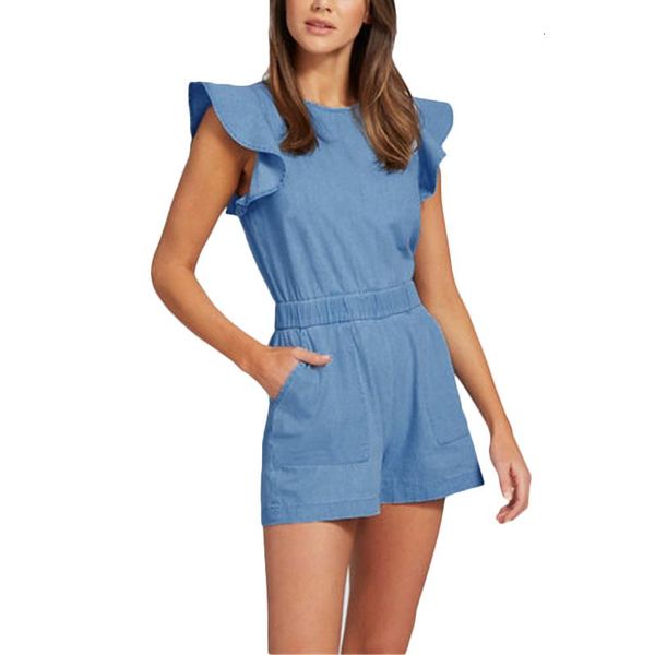 women's jumpsuits & rompers 2021 summer pockets ruffles o-neck slim denim playsuit women womens jumpsuit, Black;white
women's jumpsuits & rompers 2021 summer pockets ruffles o-neck slim denim playsuit women womens jumpsuit, Black;white