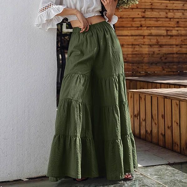 women's pants & capris fashion zanzea wide leg trousers 2021 casual elastic waist ruffle pantalon solid palazzo female oversized turnip, Black;white
women's pants & capris fashion zanzea wide leg trousers 2021 casual elastic waist ruffle pantalon solid palazzo female oversized turnip, Black;white