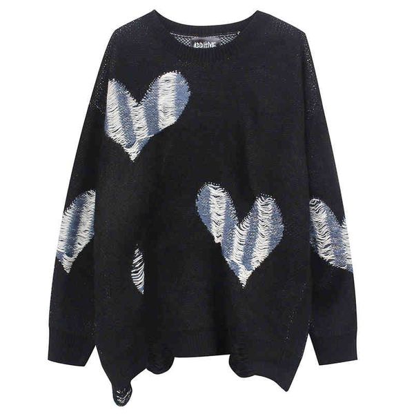 knit pullover soft men women knitwear ripped heart patchwork college style jumpers knitted sweaters streetwear coats, White;black
knit pullover soft men women knitwear ripped heart patchwork college style jumpers knitted sweaters streetwear coats, White;black