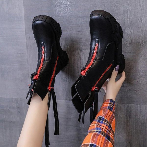 boots zapatillas mujer fashion round toe ankle zipper decoration keep warm casual winter solid color platform women shoes, Black
boots zapatillas mujer fashion round toe ankle zipper decoration keep warm casual winter solid color platform women shoes, Black