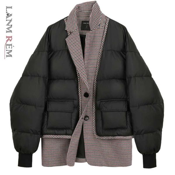 lanmrem winter turn-down collar plaid patchwork single-breasted all-match stree wear black cotton padded jacket 2a2947 210927
lanmrem winter turn-down collar plaid patchwork single-breasted all-match stree wear black cotton padded jacket 2a2947 210927