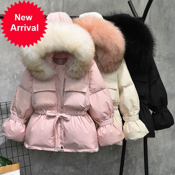 large natural raccoon fur hooded winter jacket women 90% white duck down coats thick warm parkas sash tie up short snow coat, Black
large natural raccoon fur hooded winter jacket women 90% white duck down coats thick warm parkas sash tie up short snow coat, Black