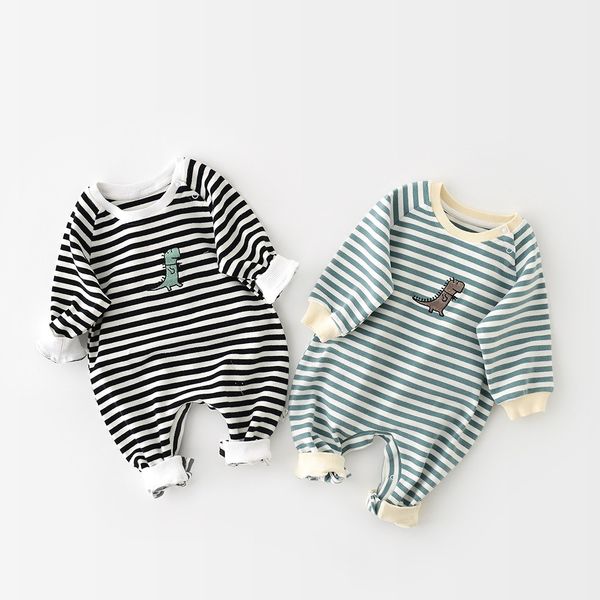 brand childrens wear new striped dinosaur embroidery long sleeve jumpsuit for spring and summer 0-2 years old, Blue
brand childrens wear new striped dinosaur embroidery long sleeve jumpsuit for spring and summer 0-2 years old, Blue