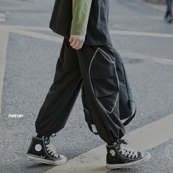 men's pants comfortable bloomers male leisure trousers cargo baggy casual wide leg streetwear hip hop joggers sweatpants 1r80, Black
men's pants comfortable bloomers male leisure trousers cargo baggy casual wide leg streetwear hip hop joggers sweatpants 1r80, Black