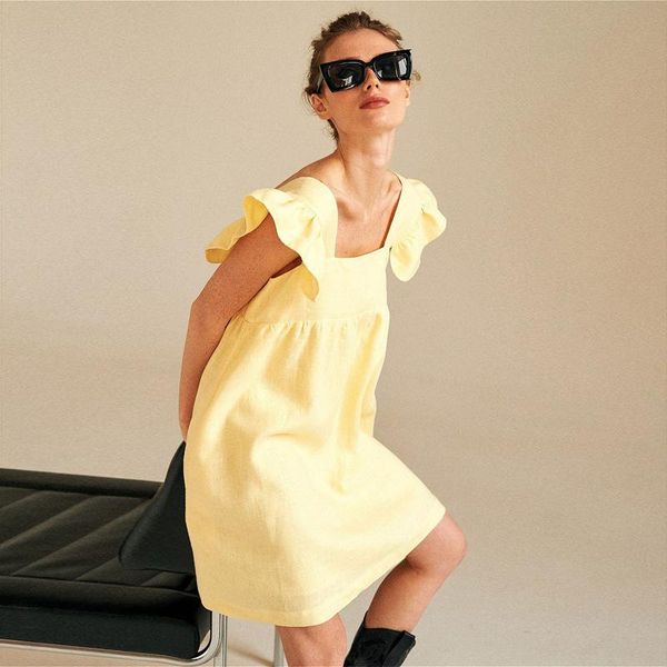 casual dresses square collar butterfly sleeve mini sweet dress woman backless high waist loose linen solid 2021 summer, Black;gray
casual dresses square collar butterfly sleeve mini sweet dress woman backless high waist loose linen solid 2021 summer, Black;gray