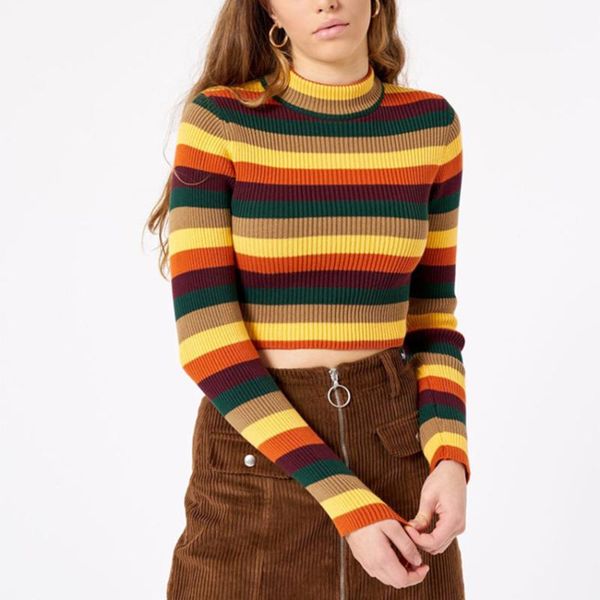 women's sweaters rainbow patchwork fashion pullover sweater women 2021 knitted autumn clothes jersey mujer streetwear korean o-neck wom, White;black
women's sweaters rainbow patchwork fashion pullover sweater women 2021 knitted autumn clothes jersey mujer streetwear korean o-neck wom, White;black