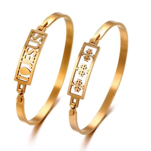 charm bracelets 2021 fashion jewelry golden cross stainless steel bracelet retro titanium cuff for women's accessories, Golden;silver
charm bracelets 2021 fashion jewelry golden cross stainless steel bracelet retro titanium cuff for women's accessories, Golden;silver