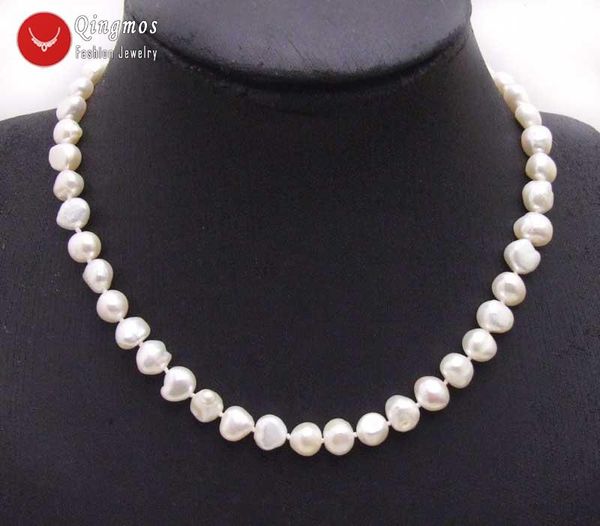 chokers qingmos natural 8-9mm freshwater white pearl necklace for women with baroque necklaces 17" fine jewelry nec6139, Golden;silver
chokers qingmos natural 8-9mm freshwater white pearl necklace for women with baroque necklaces 17" fine jewelry nec6139, Golden;silver