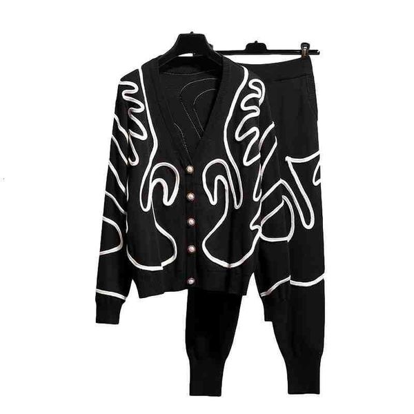 women's two piece pants tracksuit women knitted outfits 2pc white black gray v-neck cardigan sweater pencil set female loose 0oz2
women's two piece pants tracksuit women knitted outfits 2pc white black gray v-neck cardigan sweater pencil set female loose 0oz2