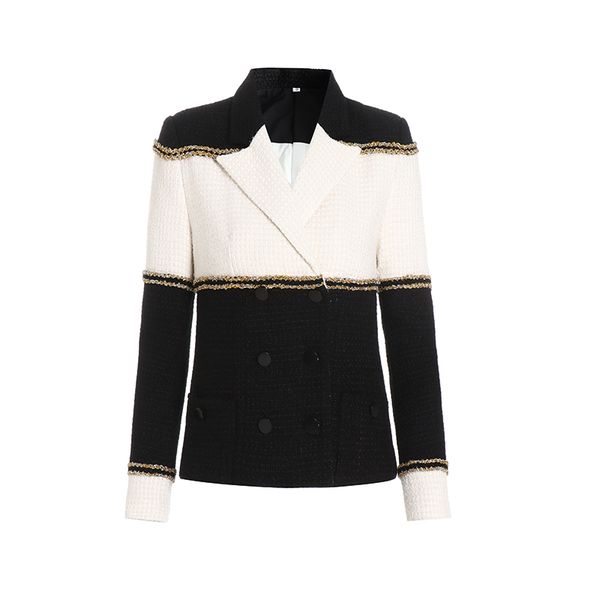 women european style chic design thick warm tweed jacket gold thread patchwork winter quality coat, Black;brown
women european style chic design thick warm tweed jacket gold thread patchwork winter quality coat, Black;brown