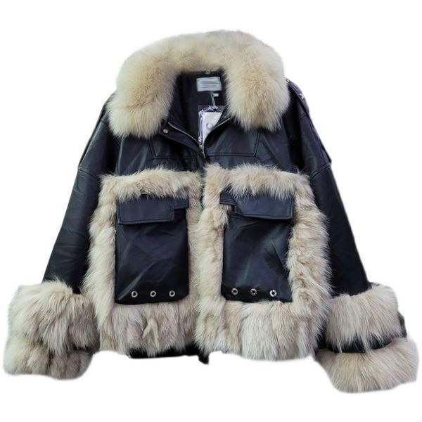 women's fur & faux 2021 winter elegant ladies fashion real coat for women short jacket big pocket zipper chic warm outwear, Black
women's fur & faux 2021 winter elegant ladies fashion real coat for women short jacket big pocket zipper chic warm outwear, Black