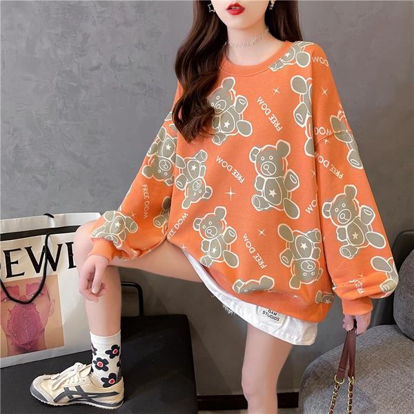 women's hoodies & sweatshirts 2021 autumn cartoon printed sweatshirt fake two-piece long-sleeved round neck thin hoodie women, Black
women's hoodies & sweatshirts 2021 autumn cartoon printed sweatshirt fake two-piece long-sleeved round neck thin hoodie women, Black