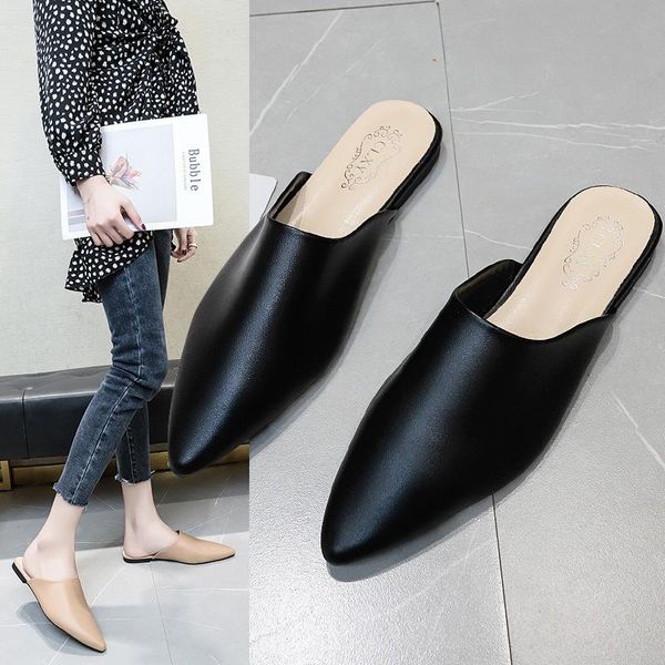 slippers pointed toe flat spring summer outdoorshoes woman mules baotou heel sets semi mueller shoes, Black
slippers pointed toe flat spring summer outdoorshoes woman mules baotou heel sets semi mueller shoes, Black