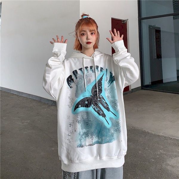 hoodies sweatpants harajuku bf wind butterfly print female sweatshirt student korean style loose tide of long sleeves s426, Black
hoodies sweatpants harajuku bf wind butterfly print female sweatshirt student korean style loose tide of long sleeves s426, Black