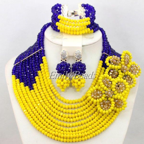earrings & necklace 10 layers african costume jewelry set yellow nigerian wedding crystal beads royal blue aij976, Silver
earrings & necklace 10 layers african costume jewelry set yellow nigerian wedding crystal beads royal blue aij976, Silver