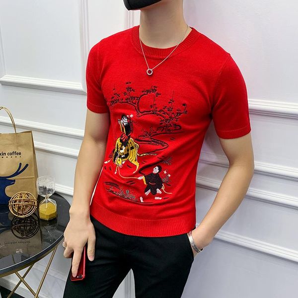 men's t-shirts short sleeve chinese culture knitting tshirt tee jacquard weave streetwear round t-shirt camisetas hombre, White;black
men's t-shirts short sleeve chinese culture knitting tshirt tee jacquard weave streetwear round t-shirt camisetas hombre, White;black