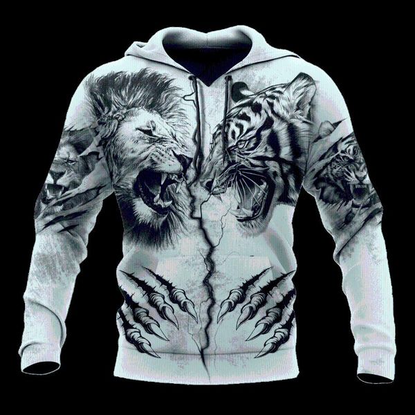 men's hoodies & sweatshirts brand fashion autumn lion white tiger skin 3d all over printed mens sweatshirt zip pullover casual jacket, Black
men's hoodies & sweatshirts brand fashion autumn lion white tiger skin 3d all over printed mens sweatshirt zip pullover casual jacket, Black