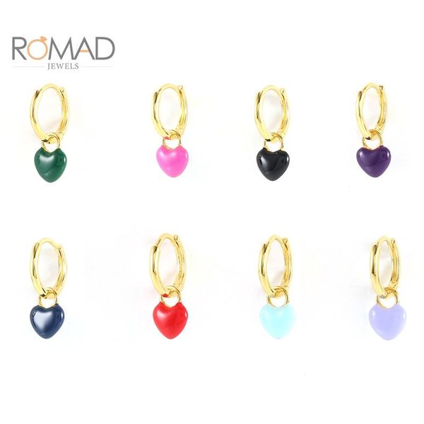 hoop & huggie romad 9mm 925 sterling silver heart-shaped pendant earrings for women red orange color dripping oil earring jewerly pendientes, Golden;silver
hoop & huggie romad 9mm 925 sterling silver heart-shaped pendant earrings for women red orange color dripping oil earring jewerly pendientes, Golden;silver