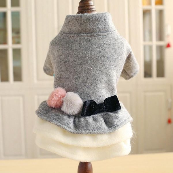 dog apparel lady bow-knot dress small winter thickening woolen clothes princess skirt with double colored fluffy balls and bowknot
dog apparel lady bow-knot dress small winter thickening woolen clothes princess skirt with double colored fluffy balls and bowknot