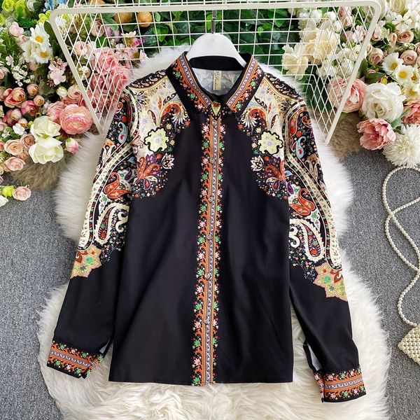 2021 bohemian women printed blouse vintage autumn elegant long sleeve turn-down collar loose female single breasted shirts ma5t, Blue
2021 bohemian women printed blouse vintage autumn elegant long sleeve turn-down collar loose female single breasted shirts ma5t, Blue