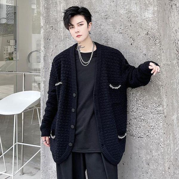 men's sweaters wear knitted sweater loose v-neck single-breasted thick solid color cardigan coat for male 2021 spring autumn, White;black
men's sweaters wear knitted sweater loose v-neck single-breasted thick solid color cardigan coat for male 2021 spring autumn, White;black