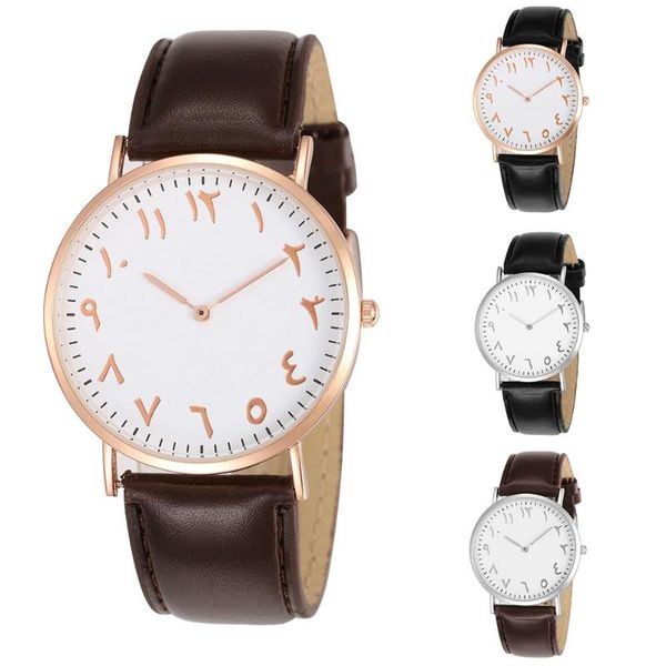 wristwatches fashion arabic analog round dial men women quartz faux leather band wrist watch, Slivery;brown
wristwatches fashion arabic analog round dial men women quartz faux leather band wrist watch, Slivery;brown